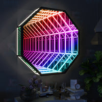 Modern Creative Abyss Melaleuca Octagon Mirror Wall Lamp