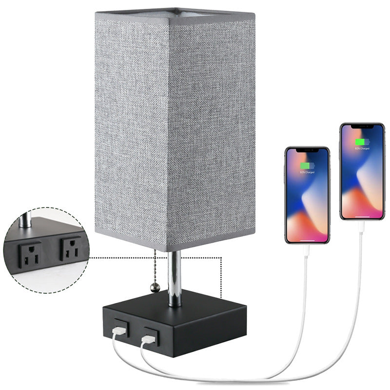 Modern Linen Square Table Lamp