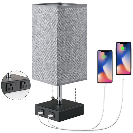 Modern Linen Square Table Lamp