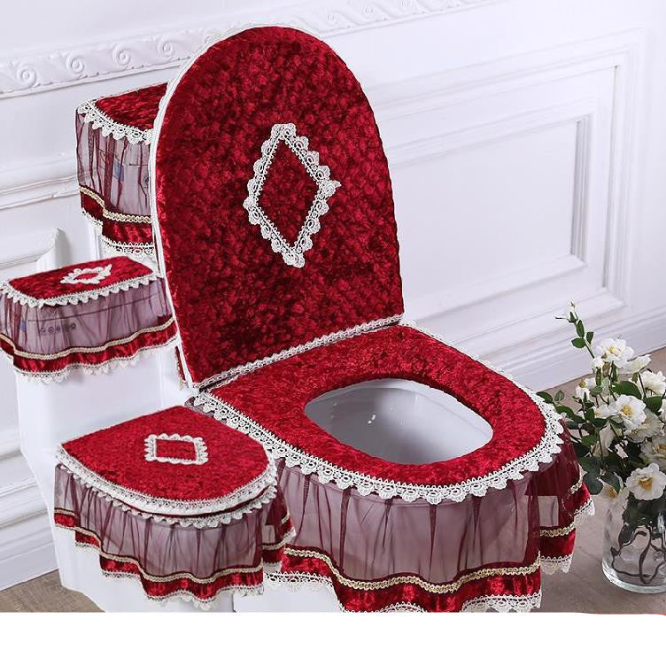 3-Piece Zippered Toilet Seat Cover Set