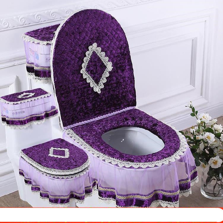3-Piece Zippered Toilet Seat Cover Set