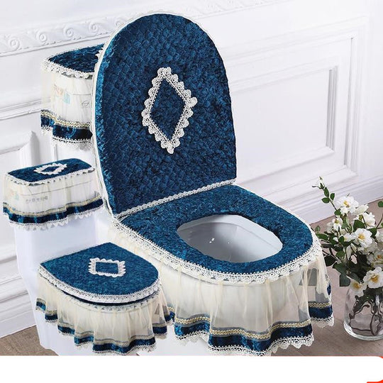 3-Piece Zippered Toilet Seat Cover Set