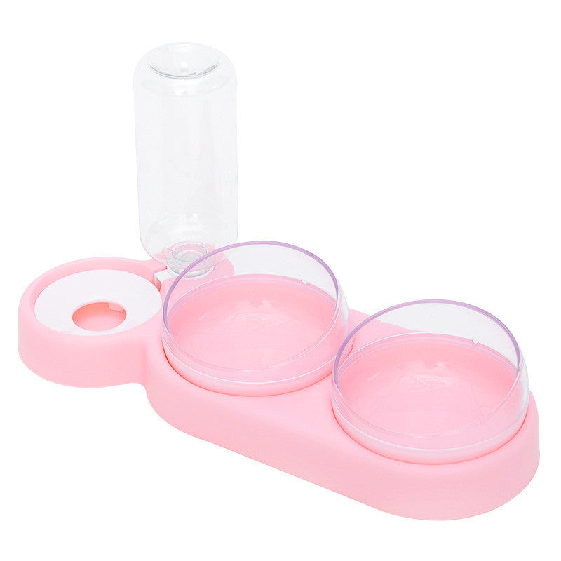 Automatic Pet Feeder with Water Fountain & Raised Double Bowl Stand