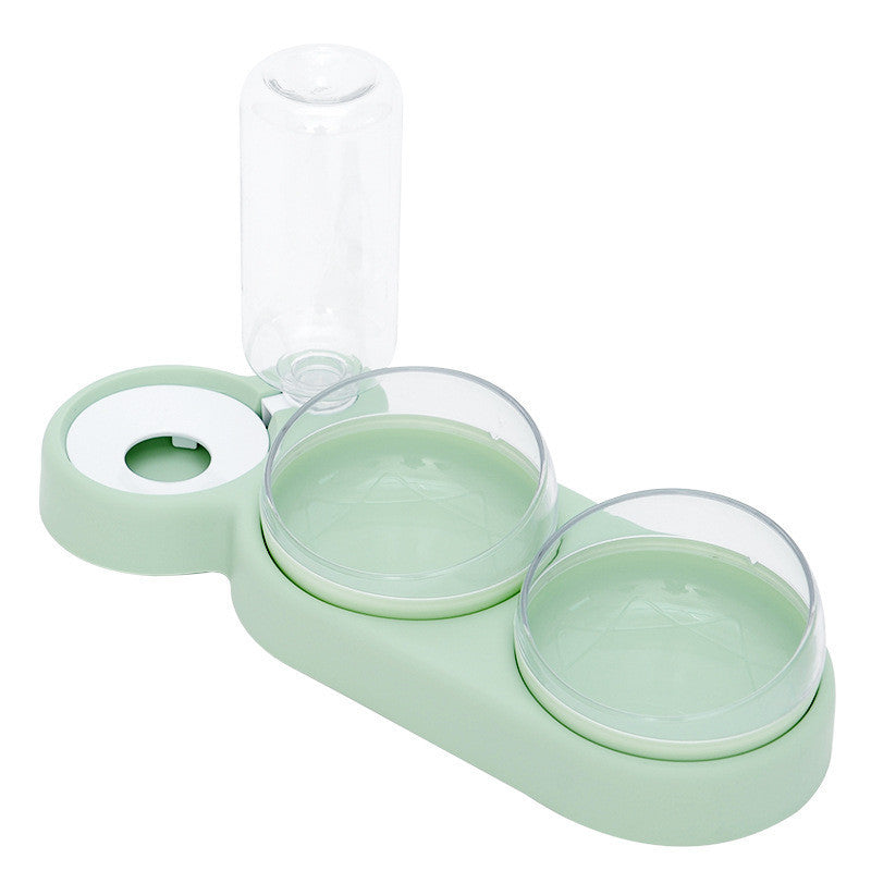 Automatic Pet Feeder with Water Fountain & Raised Double Bowl Stand