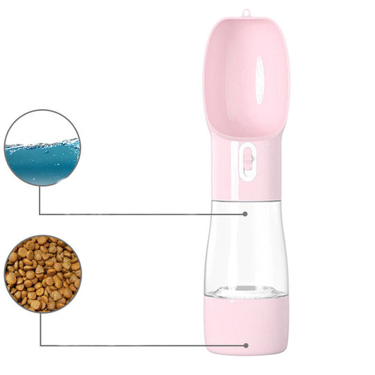 2-in-1 Portable Dog Water Bottle & Food Dispenser