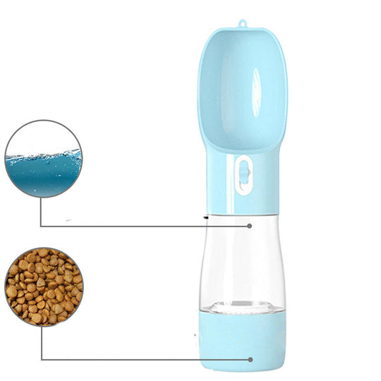 2-in-1 Portable Dog Water Bottle & Food Dispenser
