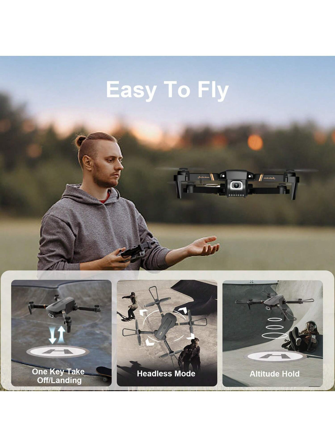 4DRC V4 Foldable Mini Drone with 4K/1080P HD Camera