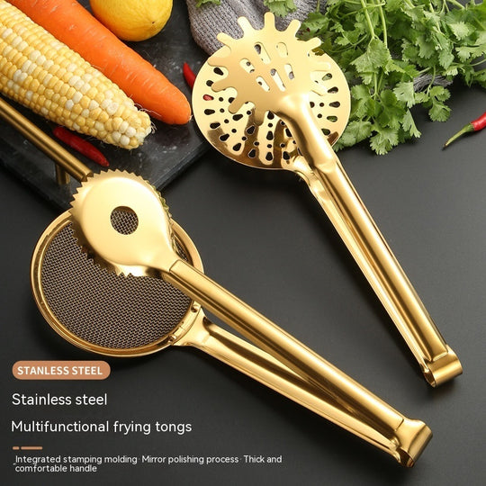 Stainless Steel Food Tong with Fried Food Filter Clip