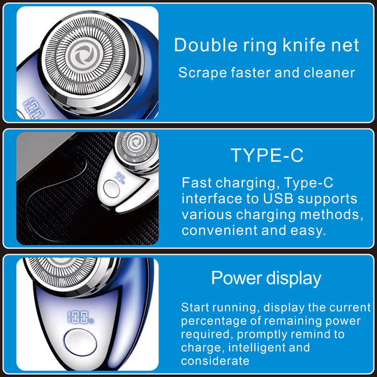 Mini Electric Shaver, Portable Powerful Storm Shaver, USB Charging, Intelligent Battery Display, Lightweight Shaver