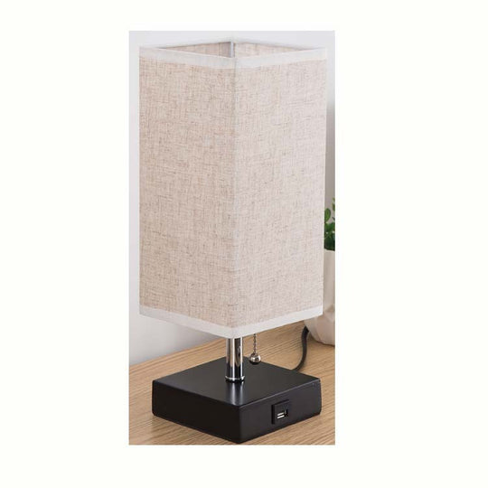Modern Linen Square Table Lamp