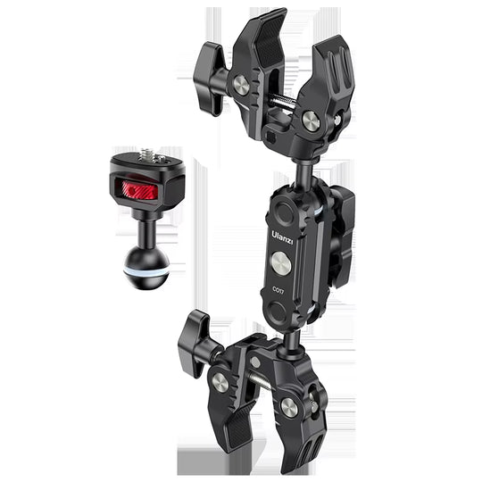 CO17 Super Clamp with 360° Dual-Head Double Clamps Magic Arm Arri Adapter for for Panoramic Camera Umbrella LED Light