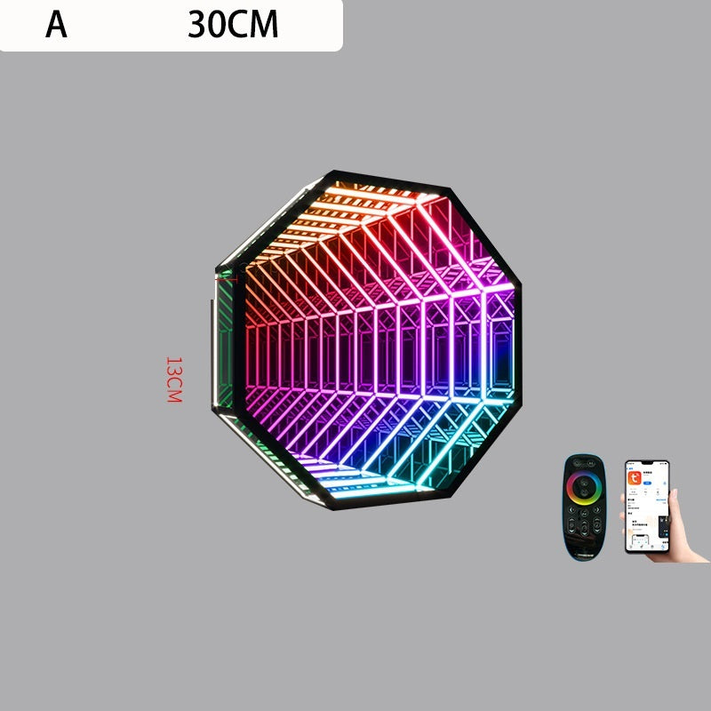 Modern Creative Abyss Melaleuca Octagon Mirror Wall Lamp
