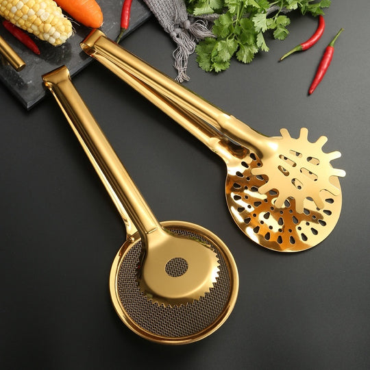 Stainless Steel Food Tong with Fried Food Filter Clip
