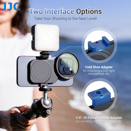 Cold Shoe Mount & Lens Filter Ring for iPhone 16/15/14 Pro/Pro Max