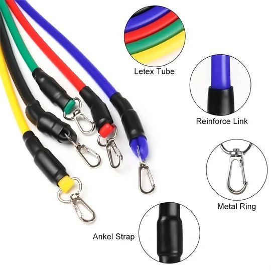 11PCS TPE Resistance Bands Set