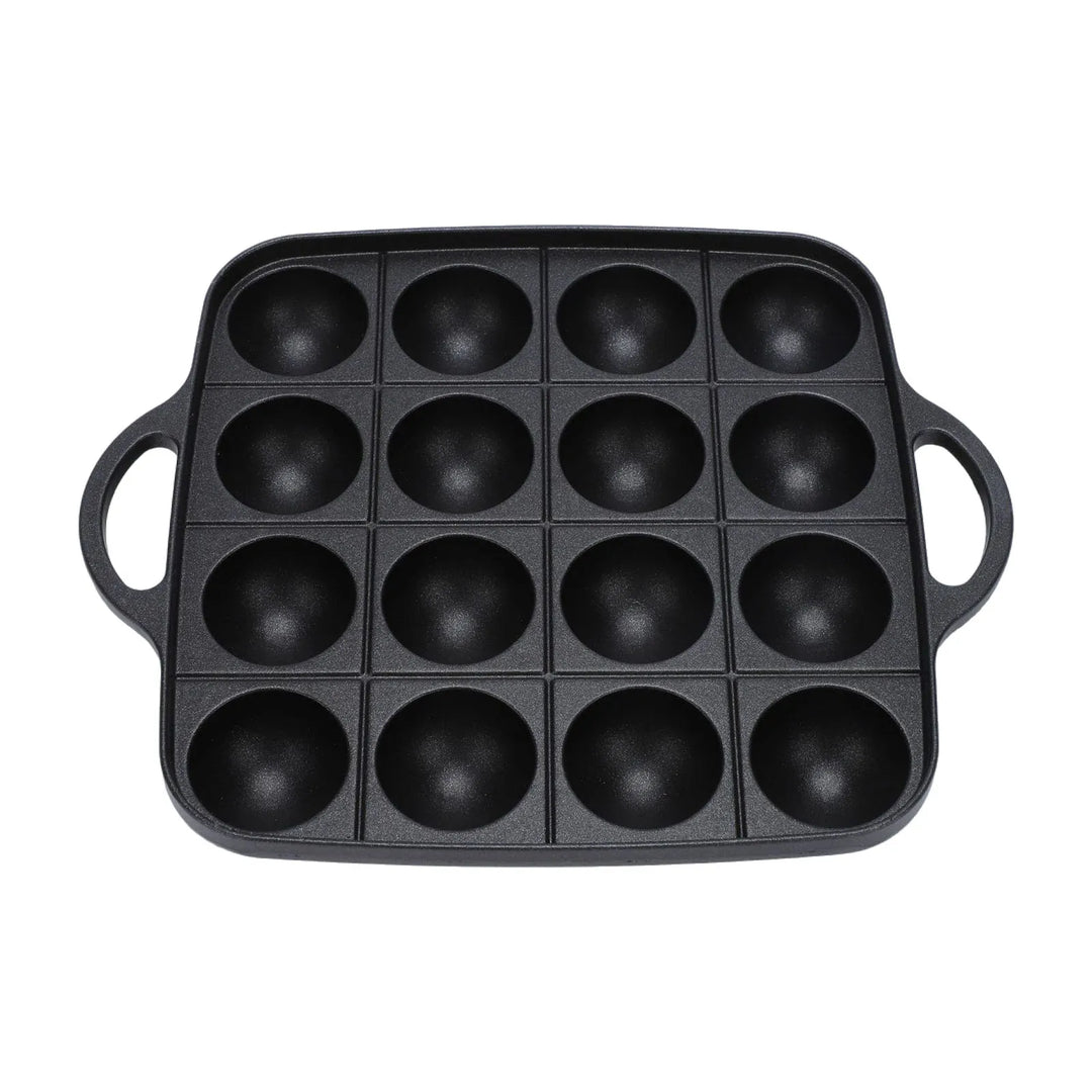 16 Holes Takoyaki Grill Pan Practical Easy to Use Kitchen Frying Pan Takoyaki Maker for Camping Home Restaurant Outdoor Party