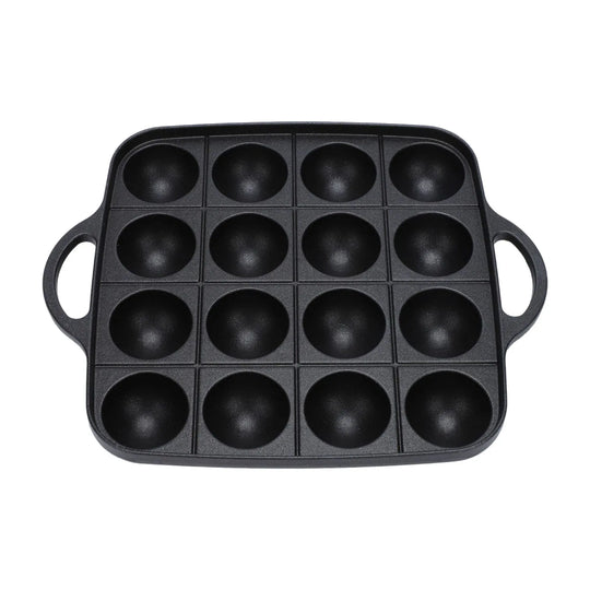 16 Holes Takoyaki Grill Pan Practical Easy to Use Kitchen Frying Pan Takoyaki Maker for Camping Home Restaurant Outdoor Party
