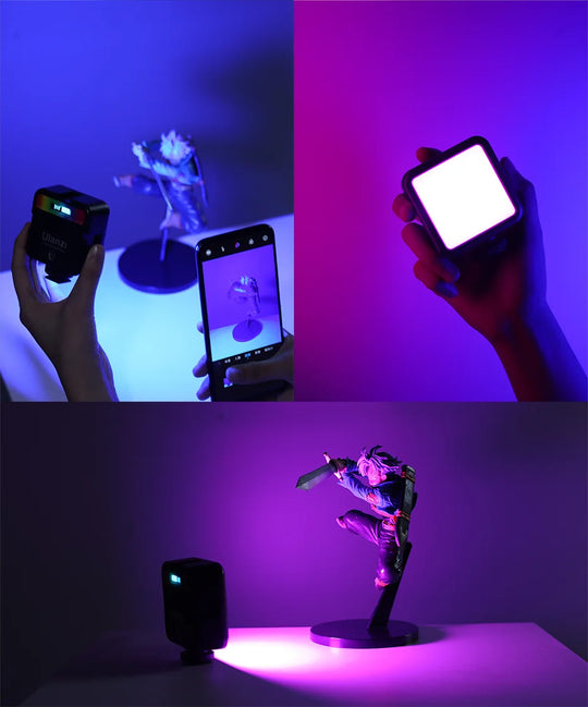 2500K-9000K LED Video Light with 800LUX, Magnetic Mini Fill Light & 3 Cold Shoes