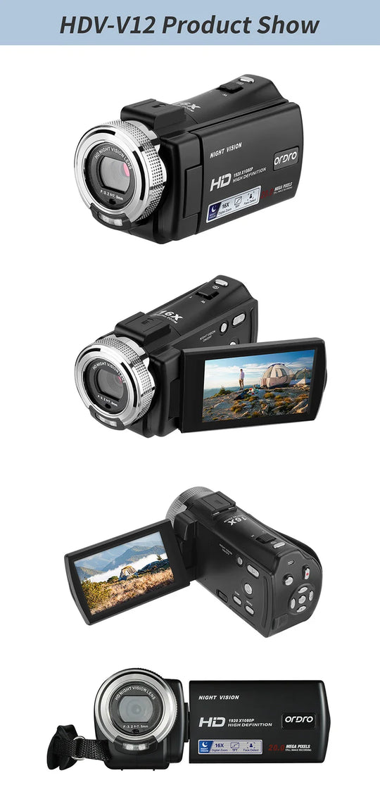 Ordro V12 Vlog Video Camera