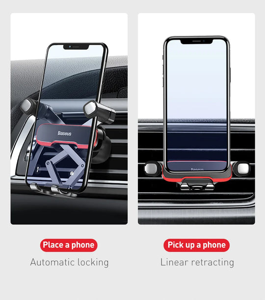 Baseus Car Phone Holder Metal Gravity Auto Air Vent Mobilephone Stand For 4.7-6.5 Inch Phone Invisibile Car Support