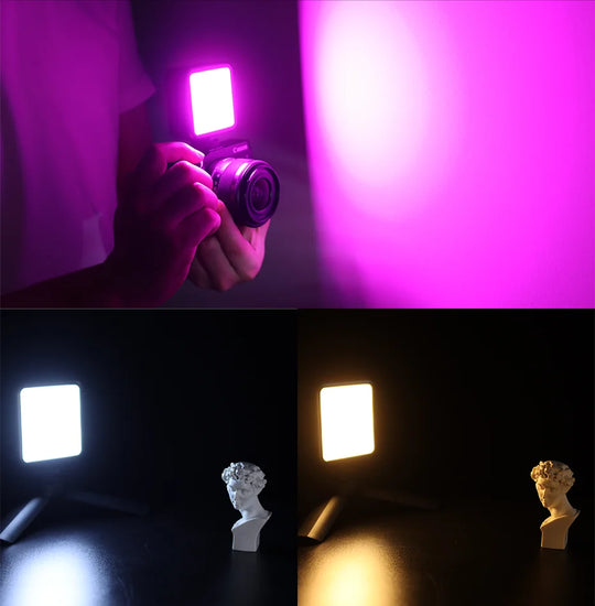 2500K-9000K LED Video Light with 800LUX, Magnetic Mini Fill Light & 3 Cold Shoes