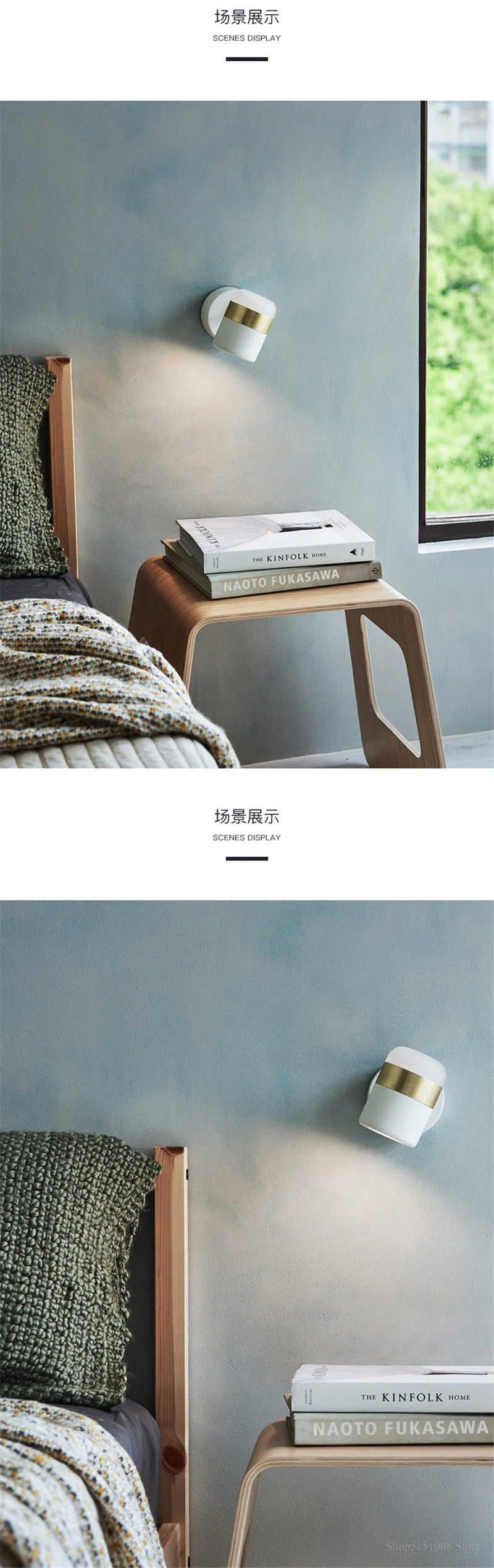 LED rotating wall lamp Modern simple metal wall lamps Living room bracket light study bedroom Lights aisle Lighting with switch