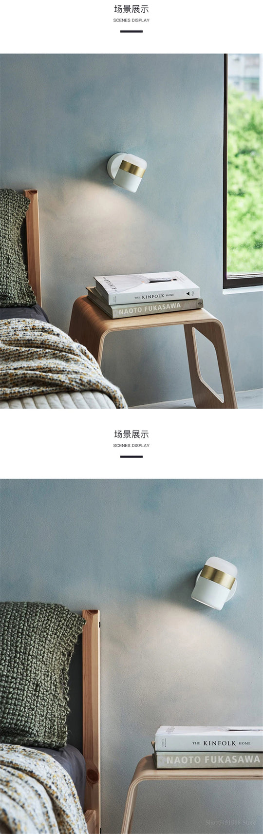 LED rotating wall lamp Modern simple metal wall lamps Living room bracket light study bedroom Lights aisle Lighting with switch