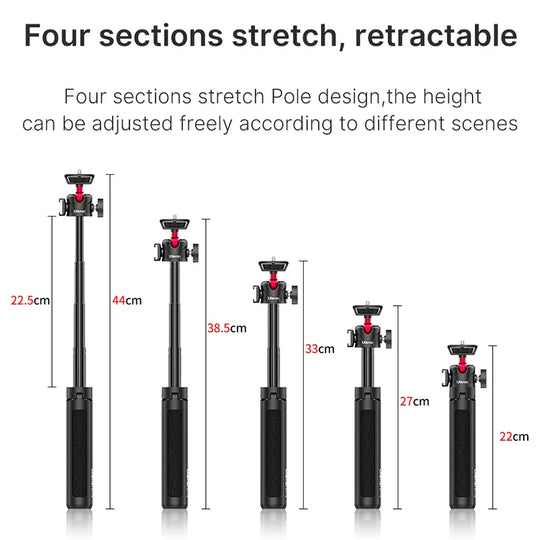 Cold Shoe Ball Head, 1/4'' Mini Selfie Stick Holder, DSLR Mount Bracket