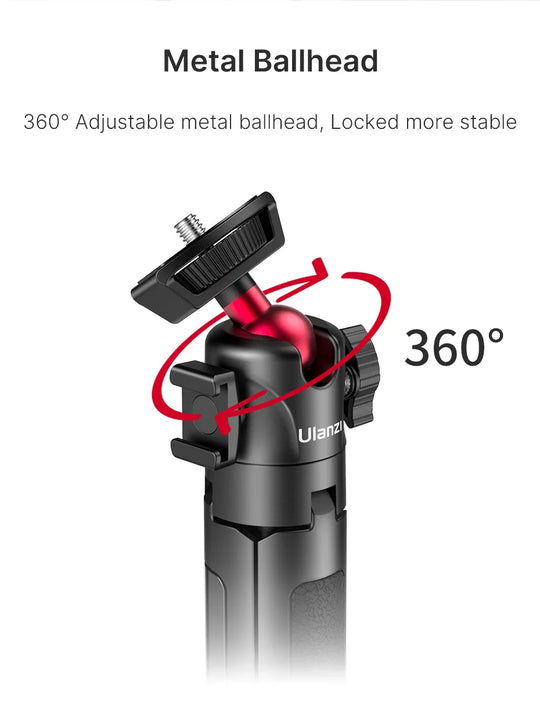 Cold Shoe Ball Head, 1/4'' Mini Selfie Stick Holder, DSLR Mount Bracket