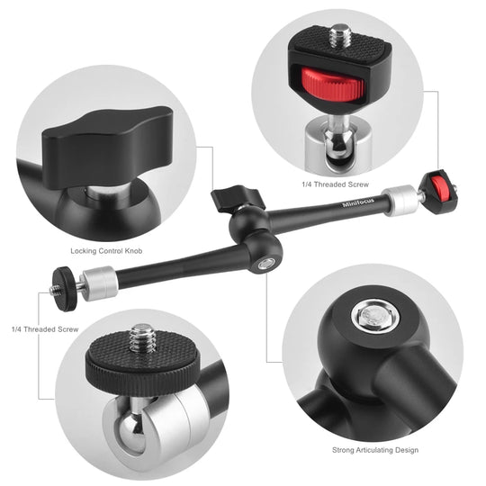 Upgraded 11" Adjustable Friction Power Articulating Magic Arm for DSLR Monitor Flash LED Video Light Vlog Cage Rig Tripod Gimbal - Jscomfortzstore