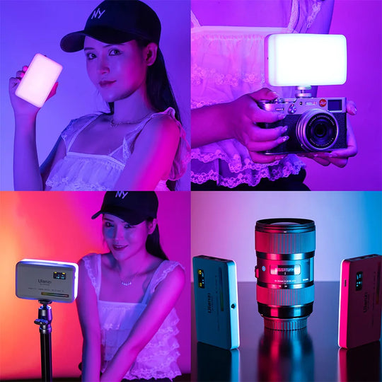 3200K-6500K Adjustable Video Lighting with Diffuser & Suction Mount for Computers, Tripods & Vlogging