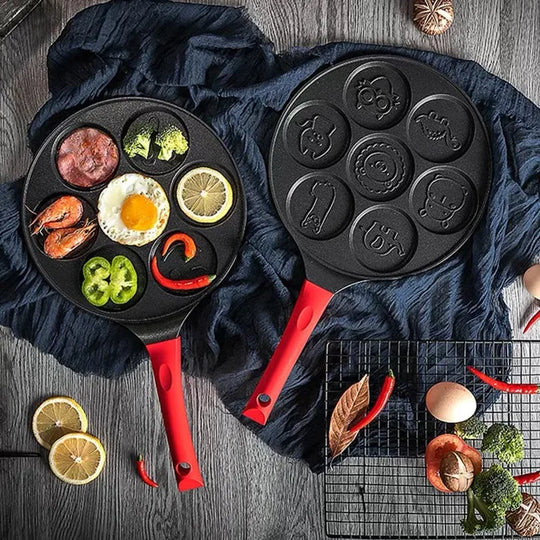 Seven Hole Breakfast Nonstick Frying Pan Pan With A Flat Bottom Porous Omelette Pan Baby Omelette Mold