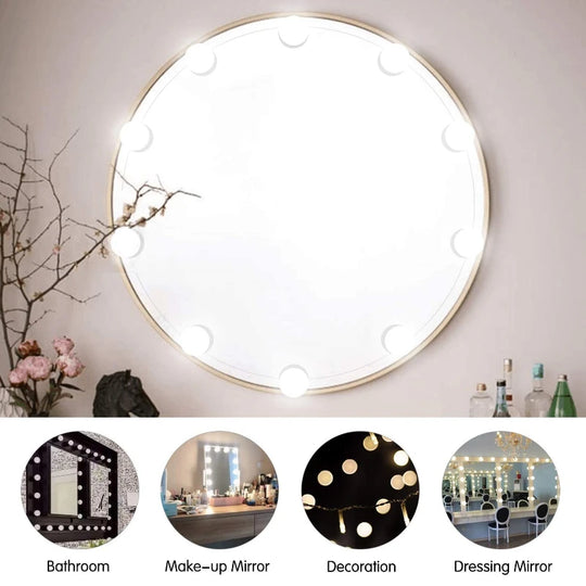 Makeup Mirror LED Light Bulbs Vanity Lights USB 12V Bathroom Dressing Table Lighting Dimmable LED Vanity Light For Mirror Light