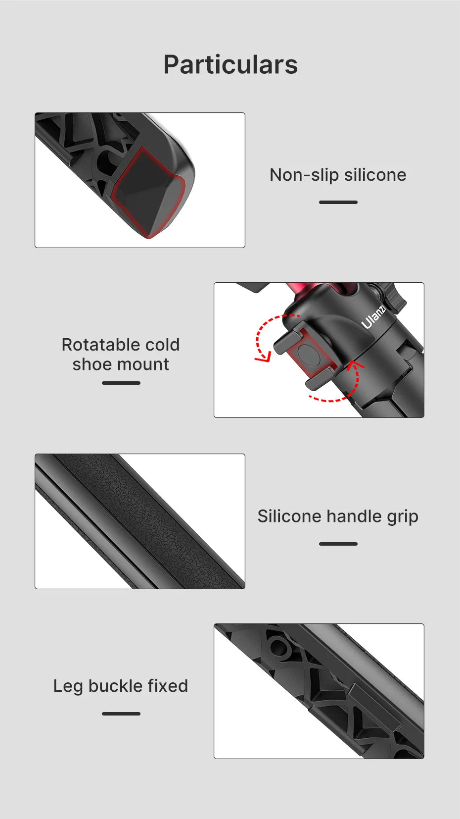 Cold Shoe Ball Head, 1/4'' Mini Selfie Stick Holder, DSLR Mount Bracket
