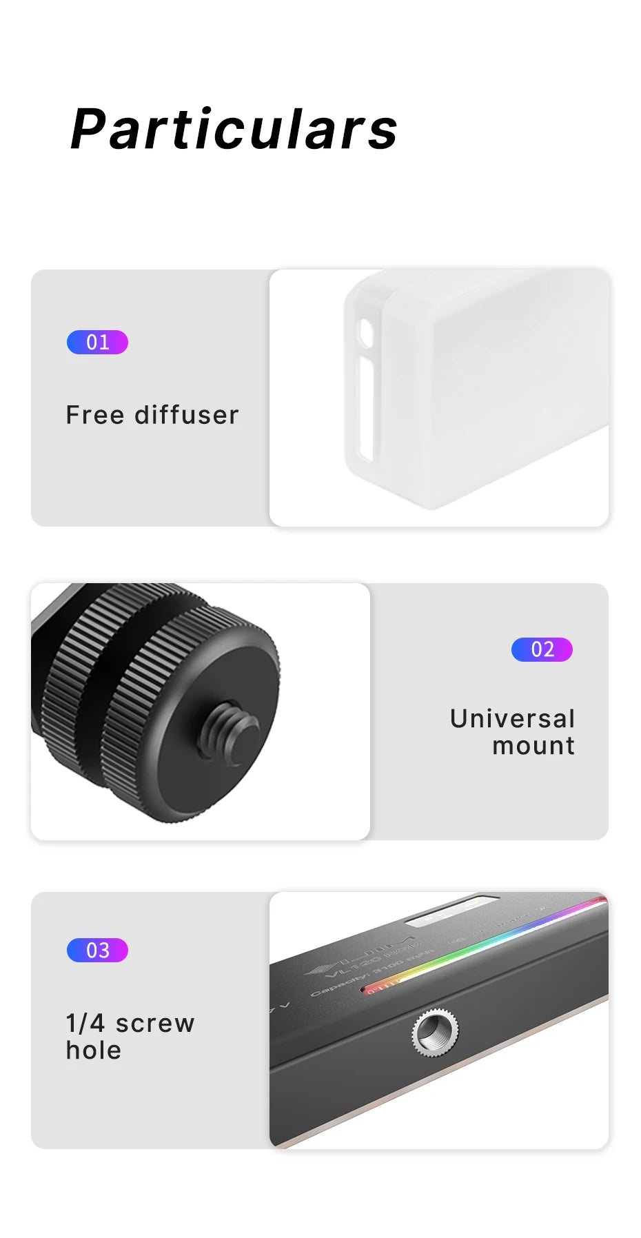 3200K-6500K Adjustable Video Lighting with Diffuser & Suction Mount for Computers, Tripods & Vlogging