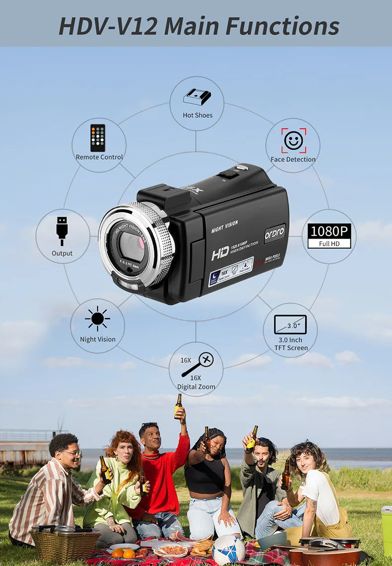Ordro V12 Vlog Video Camera