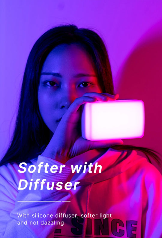 3200K-6500K Adjustable Video Lighting with Diffuser & Suction Mount for Computers, Tripods & Vlogging