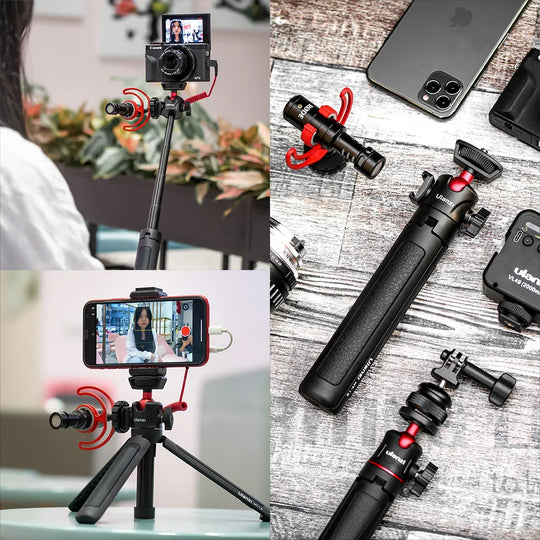 Cold Shoe Ball Head, 1/4'' Mini Selfie Stick Holder, DSLR Mount Bracket