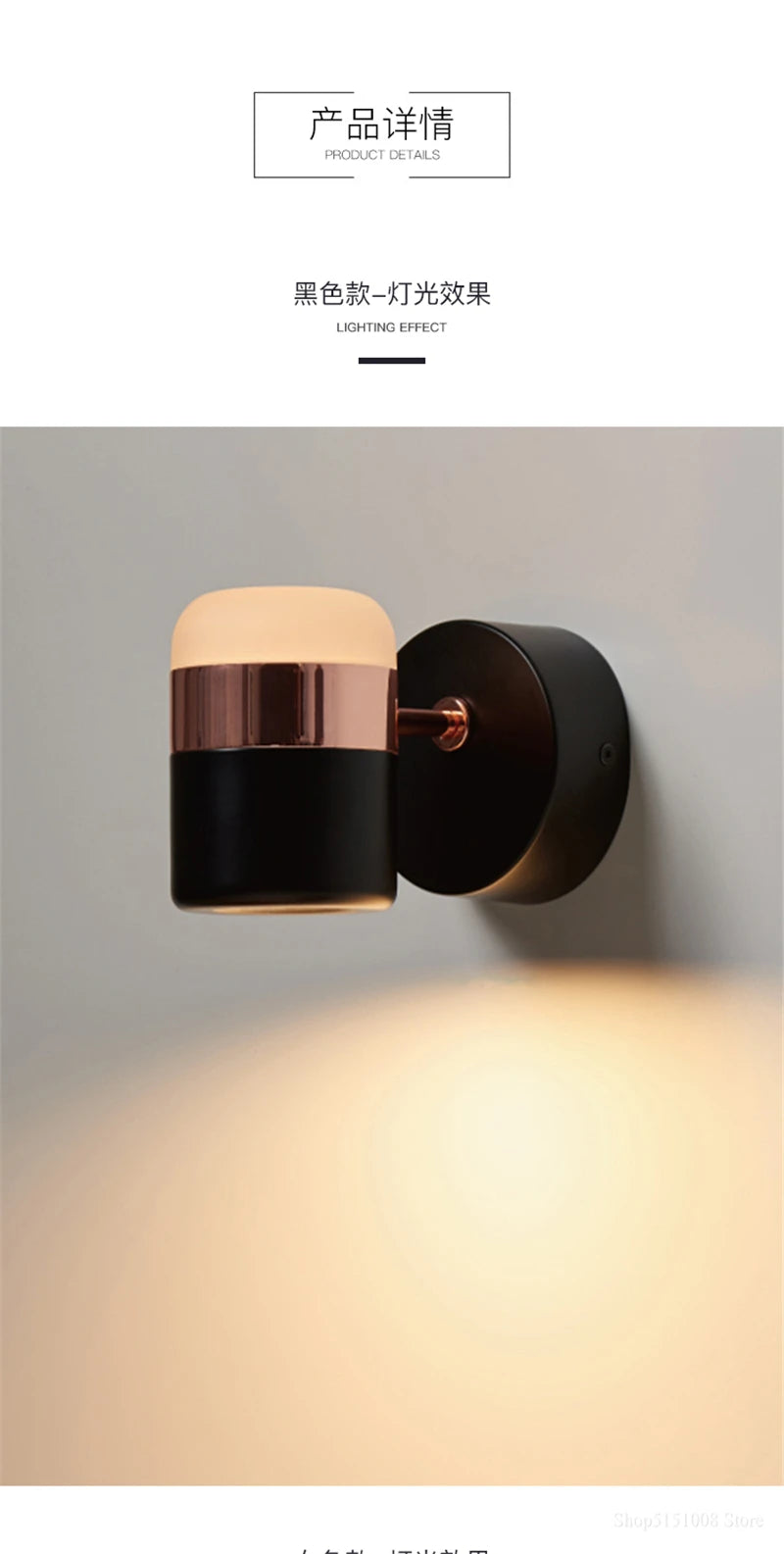 LED rotating wall lamp Modern simple metal wall lamps Living room bracket light study bedroom Lights aisle Lighting with switch