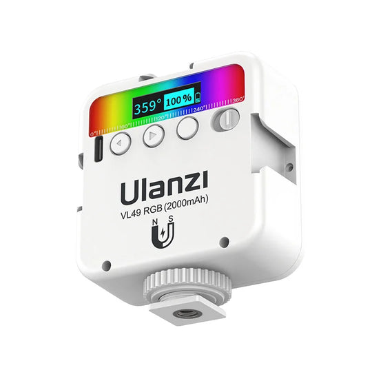 2500K-9000K LED Video Light with 800LUX, Magnetic Mini Fill Light & 3 Cold Shoes
