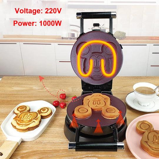 Commercial Electric 220V waffle maker machine cake oven Electric Baking Pan Double-sided Heating crepe maker cake Pancake maker