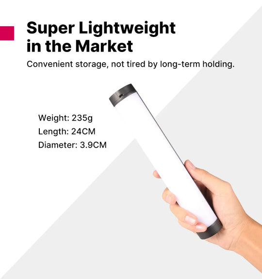 2500-9000K LED Photography Stick with Soft Light, Rechargeable Wand for Video & Creative Lighting