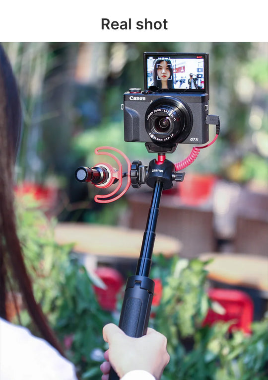 Cold Shoe Ball Head, 1/4'' Mini Selfie Stick Holder, DSLR Mount Bracket