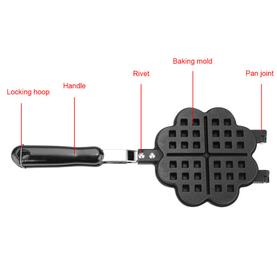 Kitchen Non-Stick Waffles Maker Machine Baking Mold Pan Bubble Egg Cake Oven Breakfast Waffle Machine Cake Maker Gas Stove Use