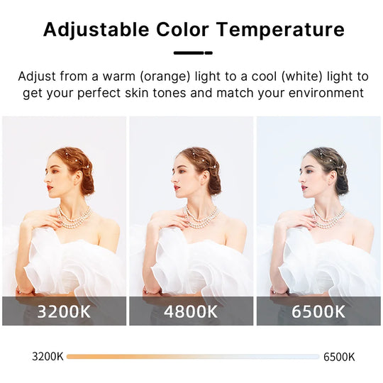 3200K-6500K Adjustable Video Lighting with Diffuser & Suction Mount for Computers, Tripods & Vlogging