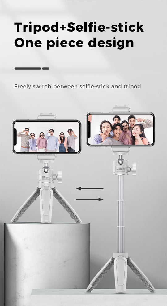 White Foldable Tripod & Monopod Mount for DSLR, Android, iPhone, Smartphone (1/4'' Thread)