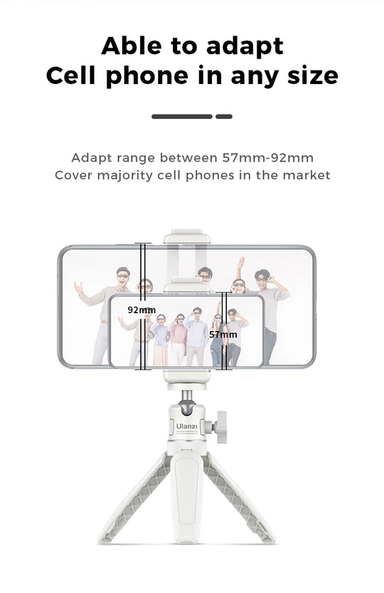 White Foldable Tripod & Monopod Mount for DSLR, Android, iPhone, Smartphone (1/4'' Thread)