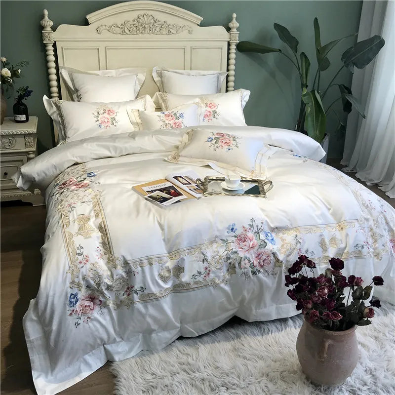 1000TC Egyptian Cotton Luxury White Bedding Set