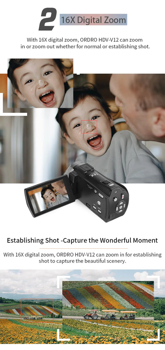 Ordro V12 Vlog Video Camera