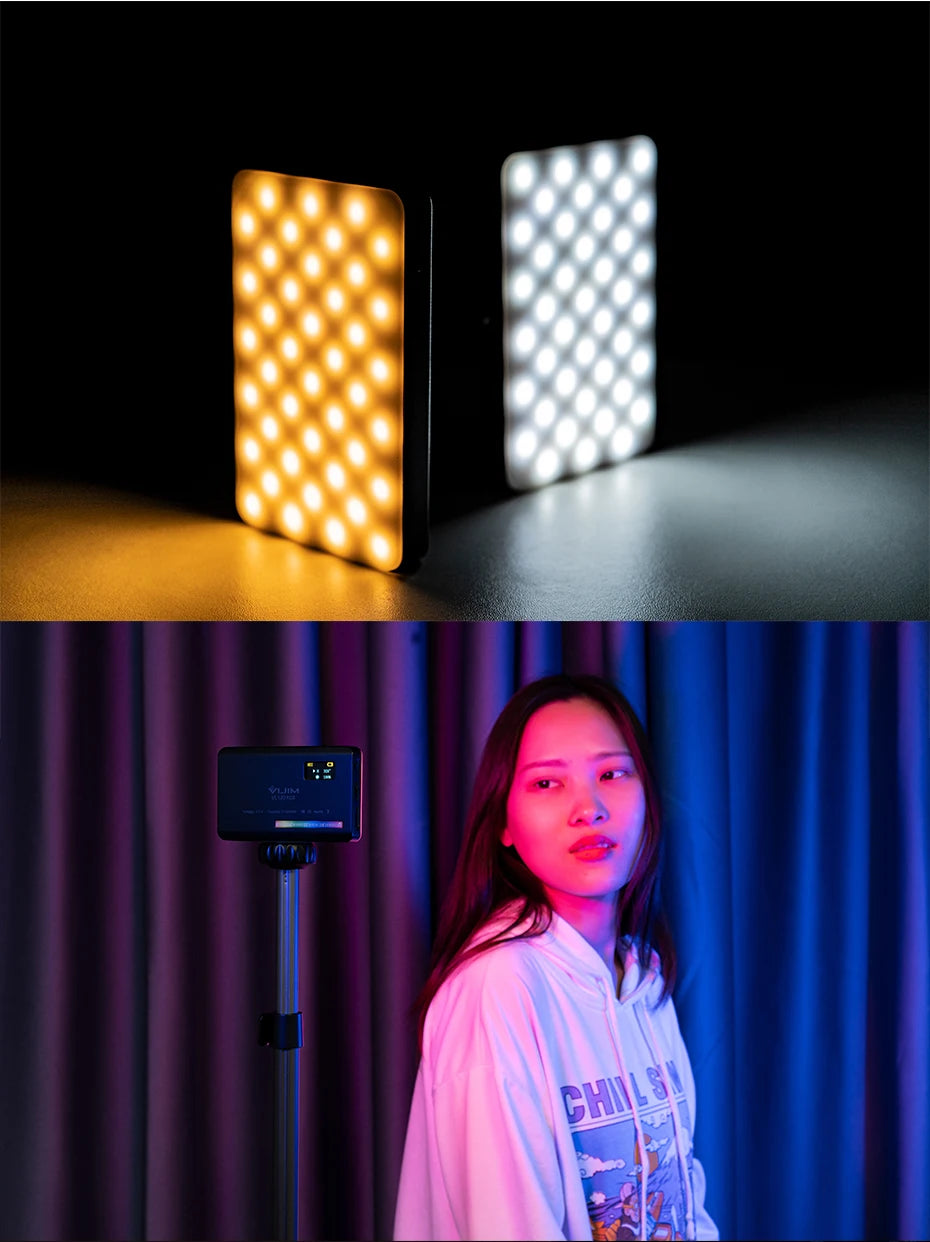 3200K-6500K Adjustable Video Lighting with Diffuser & Suction Mount for Computers, Tripods & Vlogging